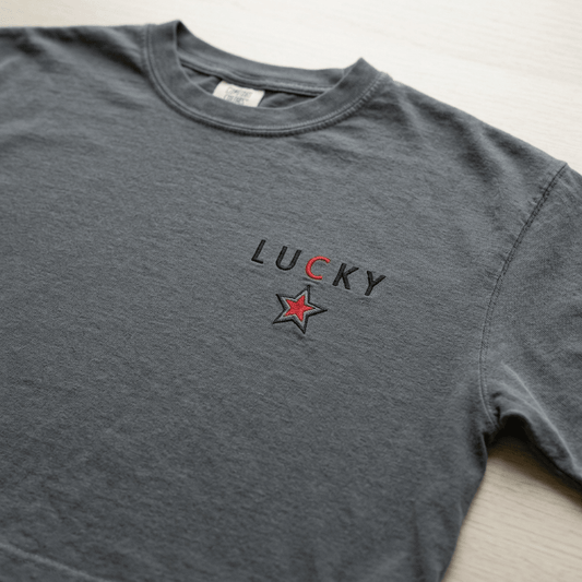 Lucky Star Embroidered Women's Boxy Tee - The Re - invention Shop