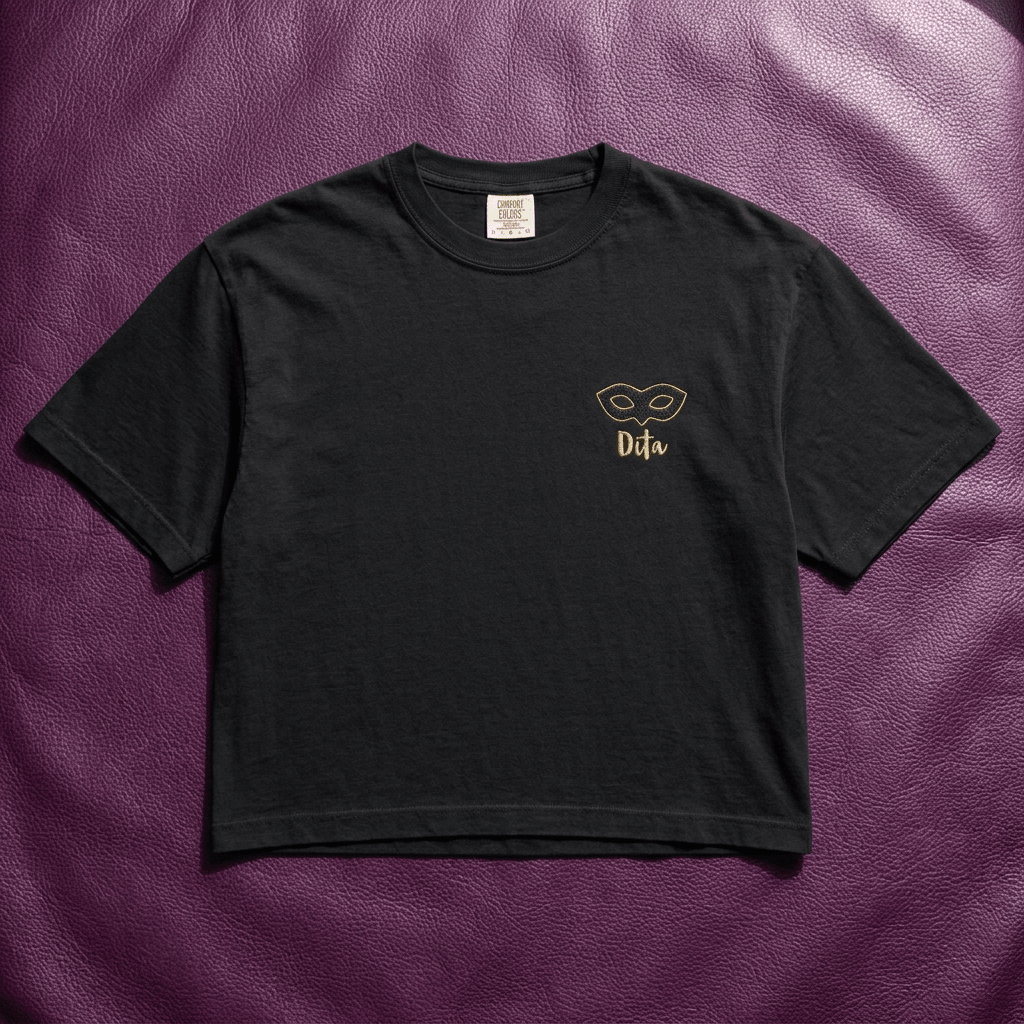 Dita Mask Embroidered Women's Heavyweight Boxy Tee - The Re - invention Shop