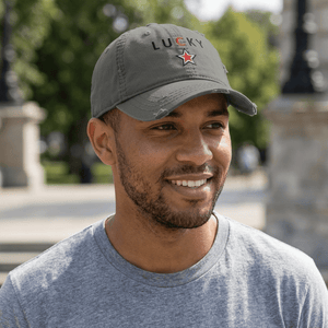 Lucky Star Distressed Dad Hat - The Re - invention Shop