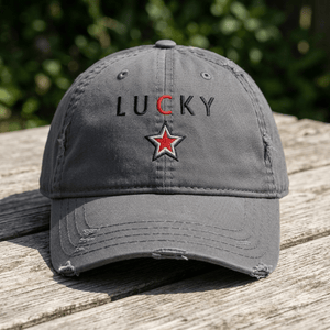 Lucky Star Distressed Dad Hat - The Re - invention Shop
