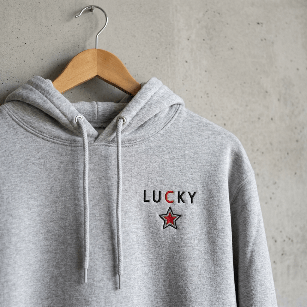 Lucky Star Embroidered Heavyweight Hoodie - The Re - invention Shop