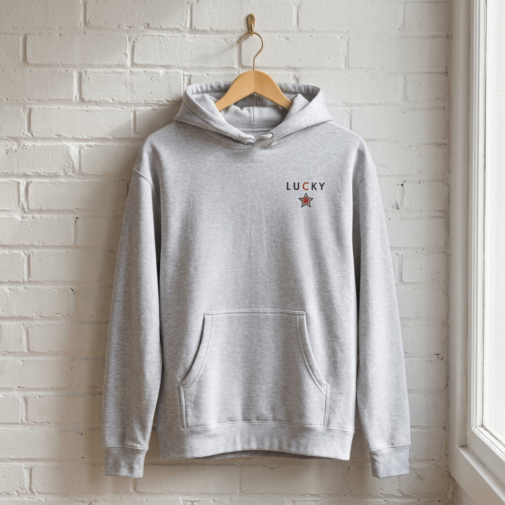 Lucky Star Embroidered Heavyweight Hoodie - The Re - invention Shop