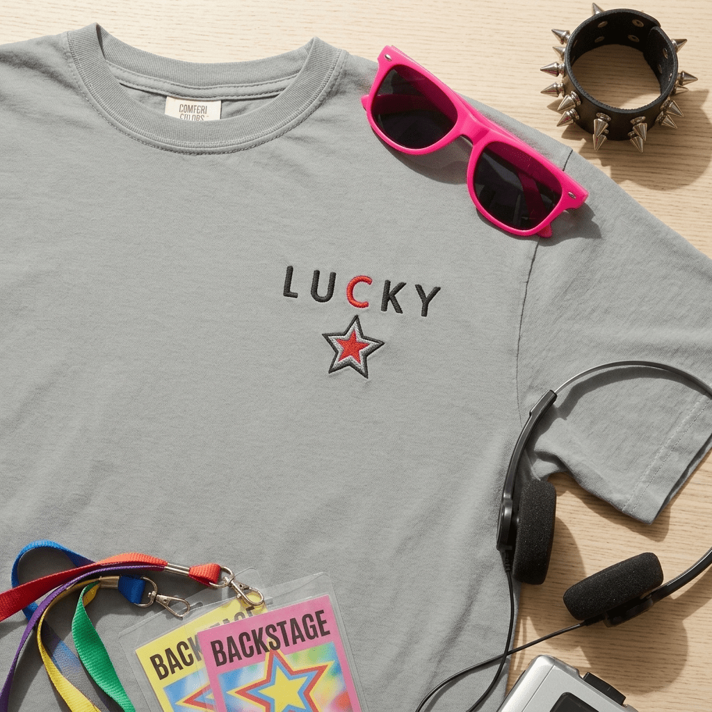 Lucky Star Embroidered Heavyweight Tee - The Re - invention Shop