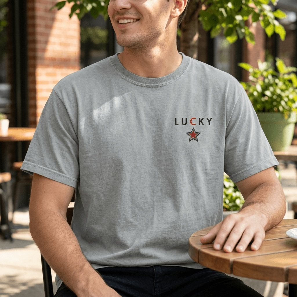 Lucky Star Embroidered Heavyweight Tee - The Re - invention Shop
