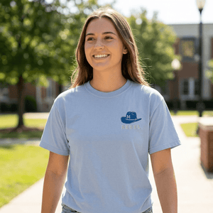 Rebel Cowboy Hat Embroidered Heavyweight Tee - The Re - invention Shop