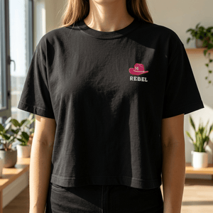 Rebel Cowboy Hat Women's Heavyweight Boxy Tee - The Re - invention Shop