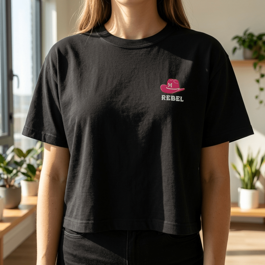 Rebel Cowboy Hat Women's Heavyweight Boxy Tee - The Re - invention Shop